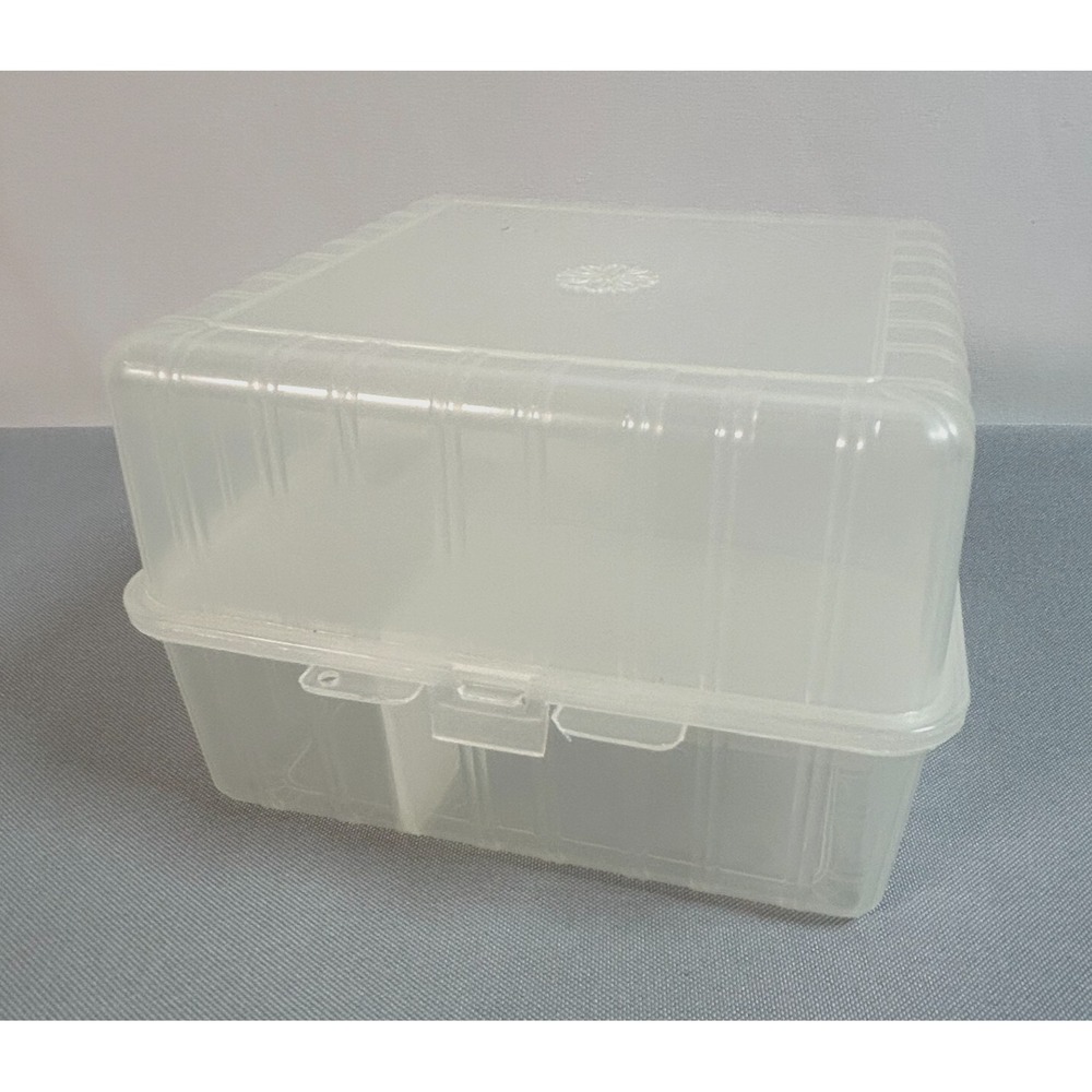 VTG Anchor Hocking Clear Plastic Sheer Lunch Box Model #5803 Made in the USA EUC
